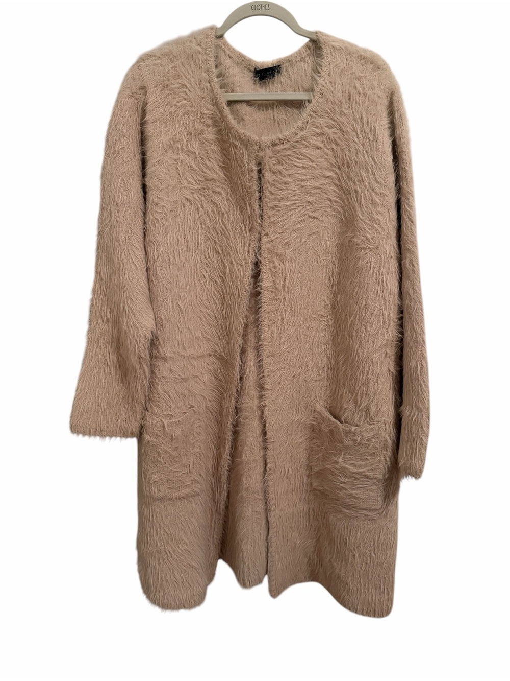 Sanctuary Women’s Plush Eyelash Open-Front Coatigan in Soft Beige 2X
